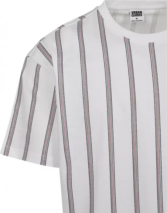 Мъжка тениска в бяло Urban Classics Heavy Oversized AOP Stripe, Тениски - Hoodstyle.bg