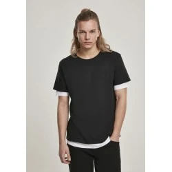 Мъжка двупластова тениска в черно и бяло Urban Classics Full Double Layered 