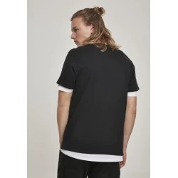 Мъжка двупластова тениска в черно и бяло Urban Classics Full Double Layered 
