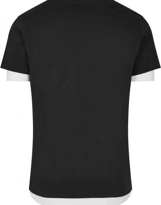 Мъжка двупластова тениска в черно и бяло Urban Classics Full Double Layered, Тениски - Hoodstyle.bg