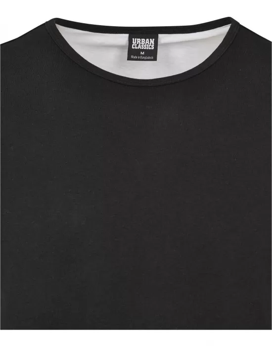Мъжка двупластова тениска в черно и бяло Urban Classics Full Double Layered, Тениски - Hoodstyle.bg