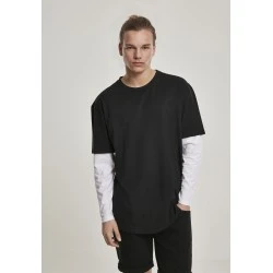 Мъжка тениска с дълги ръкави в черно Urban Classics Double Layer LS