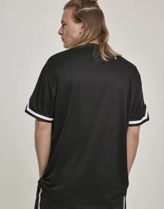 Мъжка тениска в черно Urban Classics Oversized Stripes Mesh, Тениски - Hoodstyle.bg