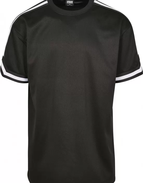 Мъжка тениска в черно Urban Classics Oversized Stripes Mesh, Тениски - Hoodstyle.bg