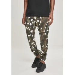 Мъжки карго панталон в камуфлажен цвят Urban Classics Geometric Camo Stretch Twill Cargo Pants 