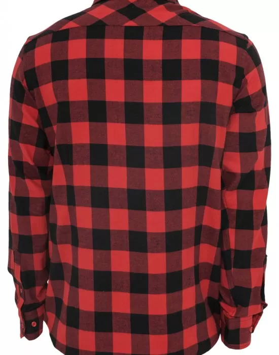 Мъжка червена карирана риза Urban Classics blk/red, Ризи - Hoodstyle.bg
