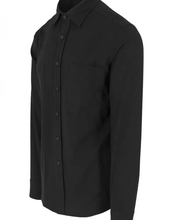 Мъжка черна риза Urban Classics blk/blk, Ризи - Hoodstyle.bg