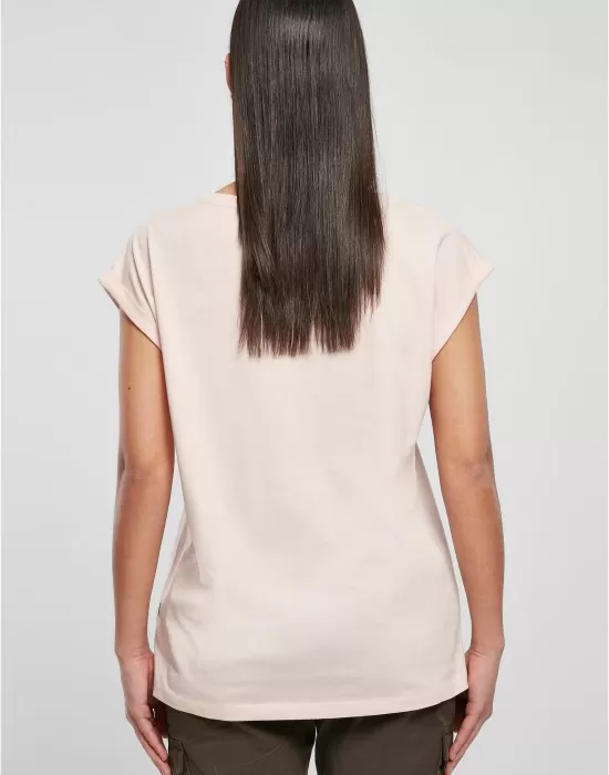 Дамска тениска с паднали ръкави в светлорозов цвят Urban Classics Ladies Organic Tee, Тениски - Hoodstyle.bg