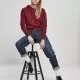Дамски суичър в цвят бордо Urban Classics Ladies Organic Hoody, Суичъри - Hoodstyle.bg