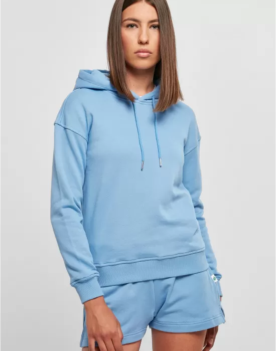 Дамски суичър с качулка в светлосин цвят Urban Classics Ladies Organic Hoody, Суичъри - Hoodstyle.bg