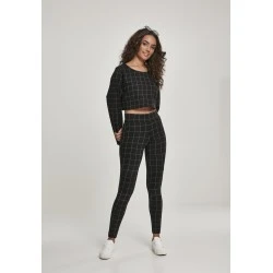 Дамски клин в черно Urban Classics Ladies Check High Waist Leggings
