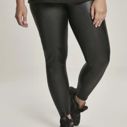 Дамски кожен клин в черно Urban Classics Ladies Faux Leather High Waist Leggings black 