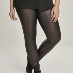 Дамски кожен клин в тъмночервено Urban Classics Ladies Faux Leather High Waist Leggings