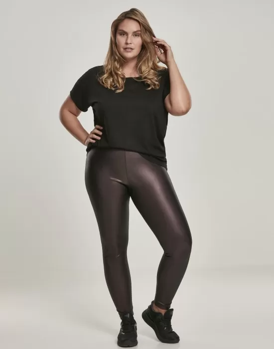 Дамски кожен клин в черно Urban Classics Ladies Faux Leather High Waist Leggings, Клинове - Hoodstyle.bg