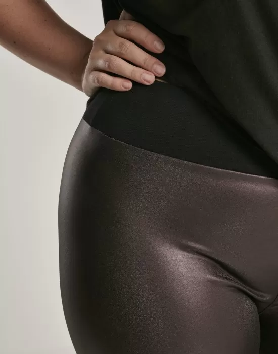 Дамски кожен клин в черно Urban Classics Ladies Faux Leather High Waist Leggings, Клинове - Hoodstyle.bg