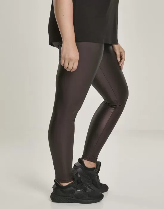 Дамски кожен клин в черно Urban Classics Ladies Faux Leather High Waist Leggings, Клинове - Hoodstyle.bg