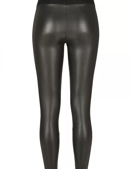 Дамски кожен клин в черно Urban Classics Ladies Faux Leather High Waist Leggings black, Клинове - Hoodstyle.bg