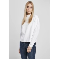 Дамска блуза в бяло Urban Classics Ladies Oversized High Neck Crew