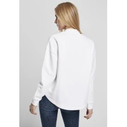 Дамска блуза в бяло Urban Classics Ladies Oversized High Neck Crew