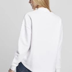 Дамска блуза в бяло Urban Classics Ladies Oversized High Neck Crew