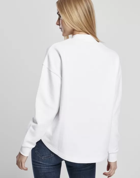 Дамска блуза в бяло Urban Classics Ladies Oversized High Neck Crew, Блузи - Hoodstyle.bg
