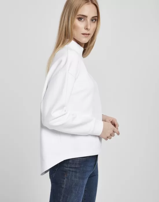 Дамска блуза в бяло Urban Classics Ladies Oversized High Neck Crew, Блузи - Hoodstyle.bg