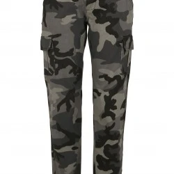 Дамски карго панталон в сив камуфлажен цвят Urban Classics Ladies High Waist Camo Cargo Pants 