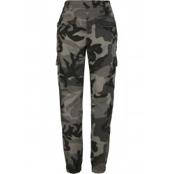 Дамски карго панталон в сив камуфлажен цвят Urban Classics Ladies High Waist Camo Cargo Pants 