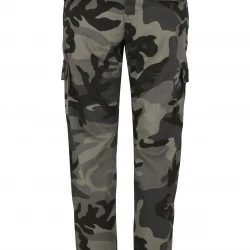 Дамски карго панталон в сив камуфлажен цвят Urban Classics Ladies High Waist Camo Cargo Pants 