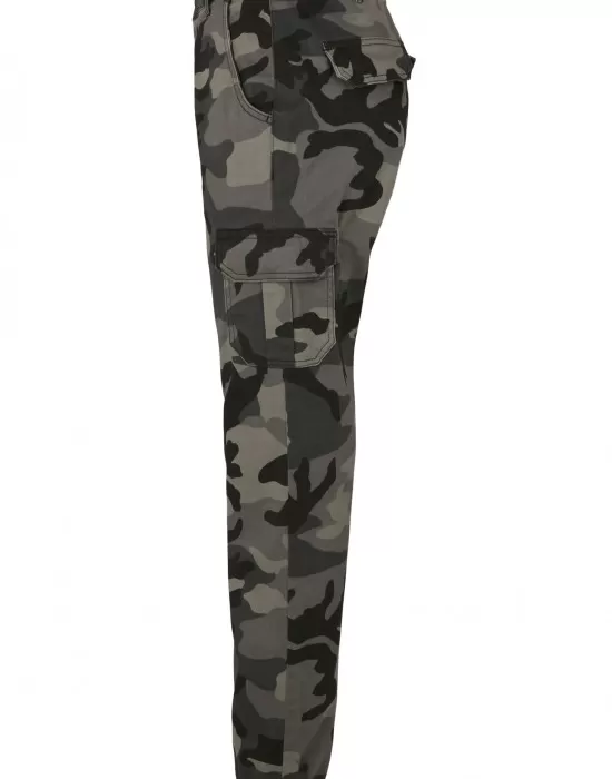 Дамски карго панталон в сив камуфлажен цвят Urban Classics Ladies High Waist Camo Cargo Pants, Панталони - Hoodstyle.bg