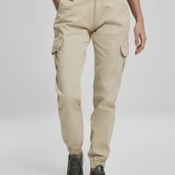 Дамски карго панталон в бежово Urban Classics Ladies High Waist Cargo Pants 