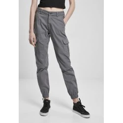 Дамски карго панталони в сиво Urban Classics Ladies High Waist 