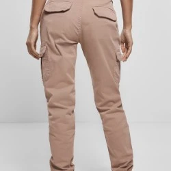 Дамски карго панталон Urban Classics Ladies High Waist Cargo Pants  в цвят пепел от рози