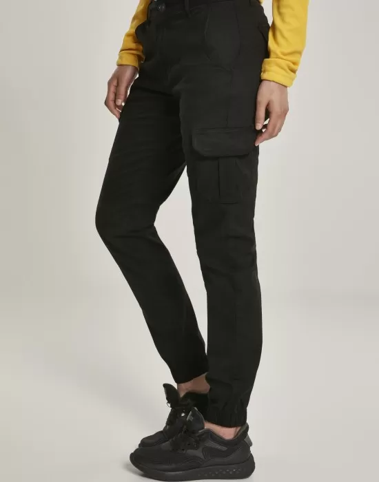 Дамски карго панталон в черно Urban Classics Ladies High Waist Cargo Pants, Панталони - Hoodstyle.bg