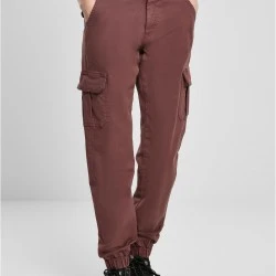 Дамски карго панталон в тъмночервен цвят Ladies High Waist Cargo Pants 
