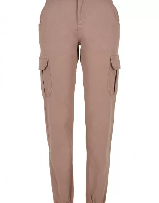 Дамски карго панталон Urban Classics Ladies High Waist Cargo Pants  в цвят пепел от рози, Панталони - Hoodstyle.bg