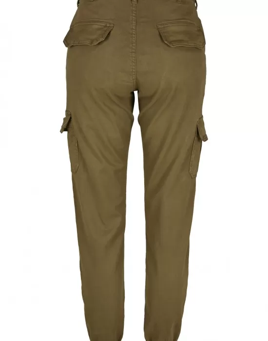 Дамски карго панталон в цвят зряла маслина Urban Classics Ladies High Waist Cargo Pants, Панталони - Hoodstyle.bg