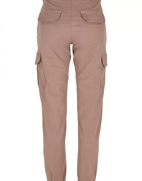 Дамски карго панталон Urban Classics Ladies High Waist Cargo Pants  в цвят пепел от рози, Панталони - Hoodstyle.bg