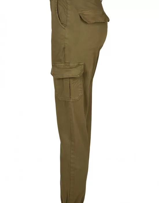 Дамски карго панталон в цвят зряла маслина Urban Classics Ladies High Waist Cargo Pants, Панталони - Hoodstyle.bg