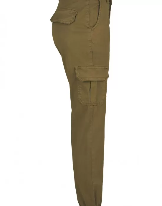 Дамски карго панталон в цвят зряла маслина Urban Classics Ladies High Waist Cargo Pants, Панталони - Hoodstyle.bg