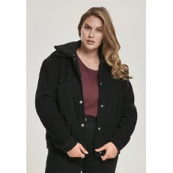Дамско яке в черно от Urban Classics Ladies Oversized Corduroy Sherpa