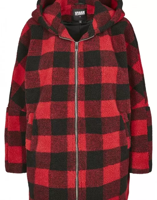 Дамско яке в от Urban Classics Ladies Hooded Oversized Check Sherpa, Якета - Hoodstyle.bg