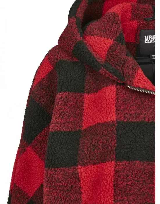 Дамско яке в от Urban Classics Ladies Hooded Oversized Check Sherpa, Якета - Hoodstyle.bg