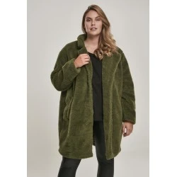 Дамско палто в цвят маслина Urban Classics Ladies Oversized Sherpa Coat