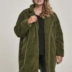 Дамско палто в цвят маслина Urban Classics Ladies Oversized Sherpa Coat