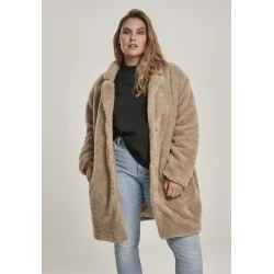 Дамско палто в пясъчен цвят Urban Classics Ladies Oversized Sherpa Coat