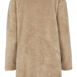 Дамско палто в пясъчен цвят Urban Classics Ladies Oversized Sherpa Coat