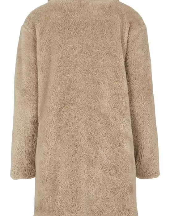 Ladies Oversized Sherpa Coat sand XXL