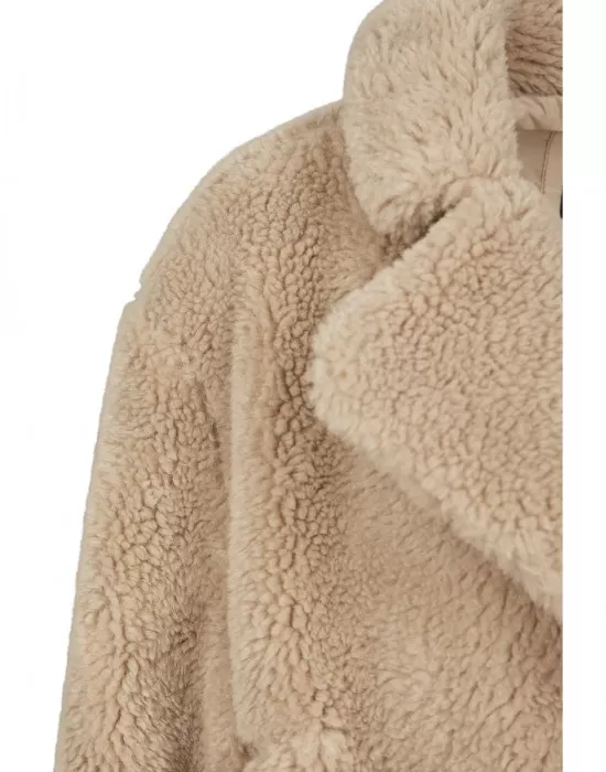 Ladies Oversized Sherpa Coat sand XXL