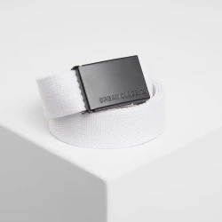 Колан в бял цвят Urban Classics Canvas wh/bl